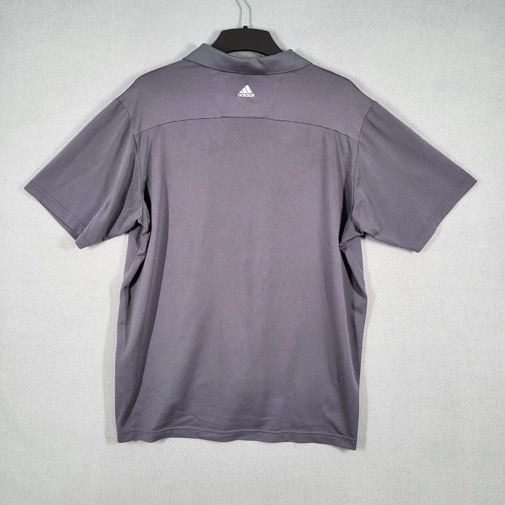 Adidas Polo Shirt Men's XL‎ Gray Wisconsin Badgers ClimaCool Short Sleeve Golf